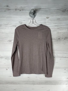 A New Day Shirt Damen Medium Metallic Taupe Gerippt Langarm Schimmer Rundhals - Bild 1 von 10