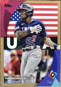 Tim Anderson 2023 Topps Series 2 World Baseball Classic Gold #74/75 USA #WBC-5 - Picture 1 of 2