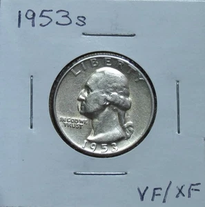 1953S, VF/XF Wash. Qt. Problem Free Toned 5J3HRCS - Picture 1 of 4