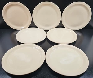 7 Sterling China Desert Tan Luncheon Plates Vintage Restaurant Ware Dish MCM Lot - Picture 1 of 24