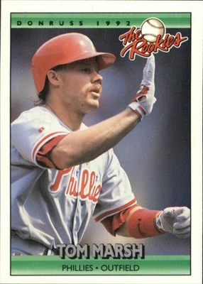 1992 Donruss The Rookies Baseball Card #66 Tom Marsh RC  - Image 1 of 2