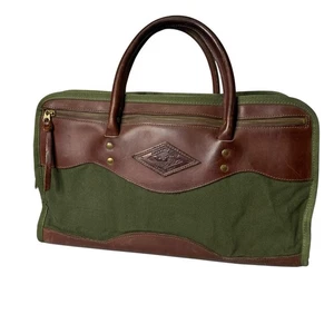 Diamond Bluff Leather Briefcase Vintage Shoulder Bag Travel Battenkill Luggage - Picture 1 of 10