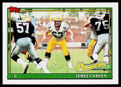James Campen, 1991 Topps, #454, Green Bay Packers, RC - Image 1 of 2