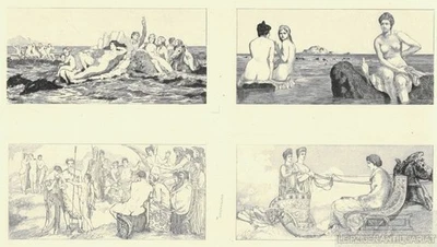 Radierung: Amor und Psyche. Blatt 19, Klinger, Max. Kunstgrafik, 1880 - Bild 1 von 2