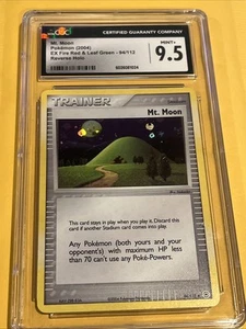 Pokemon Mt. Moon 94/112 CGC 9.5 Reverse Holo EX Fire Red Leaf Green Graded - Picture 1 of 3