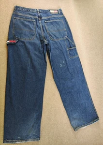 Vintage 90s Y2K Tommy Hilfiger Herren Carpenter Jeans Hip Hop Baggy Maße 34x31 - Bild 1 von 15