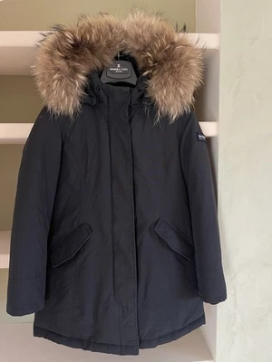 Woolrich arctic parka ragazza 10 anni piumino nero collo pelliccia - Immagine 1 di 4