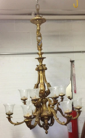 ROCOCO BRONZE 6 ARM 12 LIGHT CHANDELIER Cover