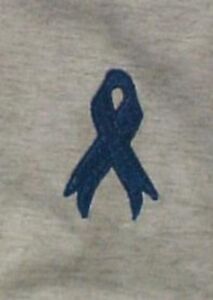 Colon Cancer Sweatshirt Blue Awareness Ribbon Ash Gray Crew Neck 4XL Unisex New