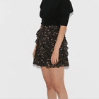 Ulla Johnson - Zea Ruffle Mini Skirt Floral Black Size 4 - Small