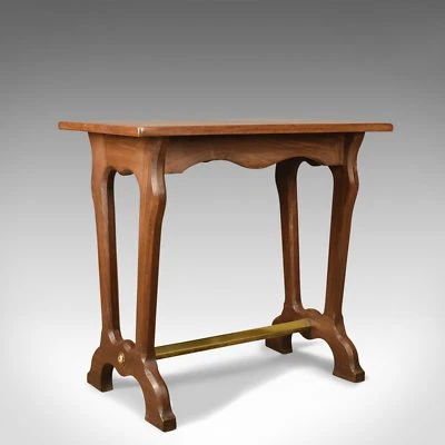 Antigua mesa de barco, inglesa, eduardiana, teca, latón, lateral, lámpara, circa 1910 Foto 1 de 4