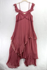 Moulinette Soeurs abito donna 8 rosa midi fata civetta volant floreale boho - Foto 1 di 15
