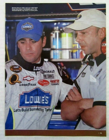 2006 JIMMIE JOHNSON & Crew Chief CHAD KNAUS 8"x11" Magazine Poster Cover