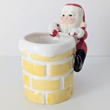 Vintage Planter Santa Climbing in Chimney Made in Taiwan for Lord and Taylor 5"