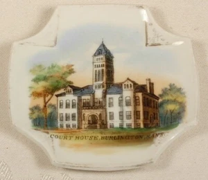 COURT HOUSE BURLINGTON KANSAS RECUERDO CHINA PLATO PEQUEÑO ALEMANIA - Imagen 1 de 2