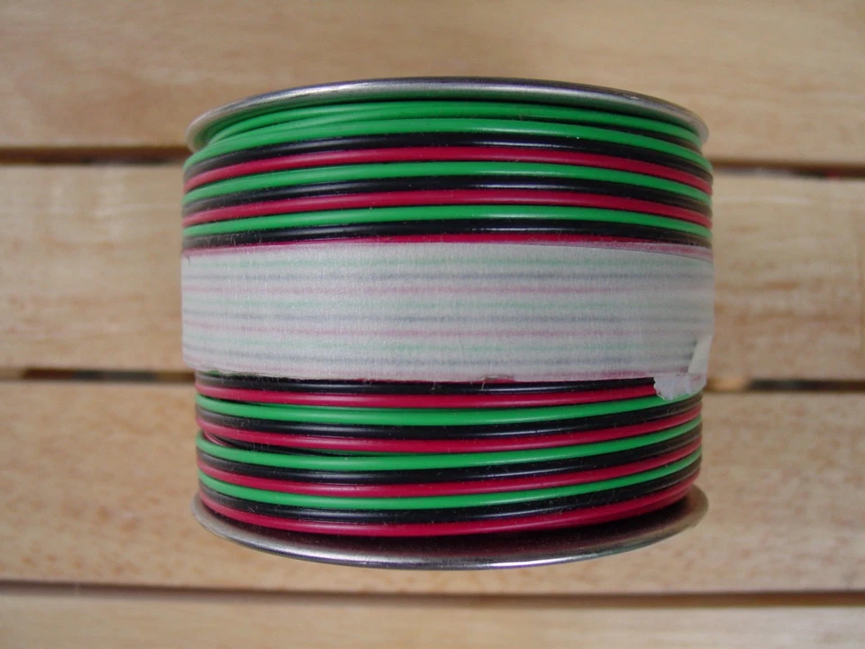 Marx & Lionel Toy Train Wire FC3C Flat 3 Color Red Black Green 200 FT