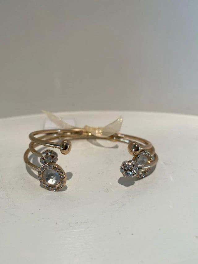 Bella & Jack Gold Tone NWT Cuff Bangle Bracelet Stacked 3 Set - Fast - Image 1 of 1