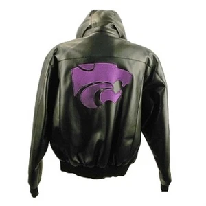 KSU PLEATHER BOMBER W/ HOODI JACKET 0902RM - Picture 1 of 3