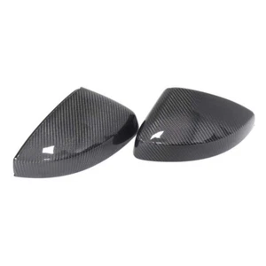 Carbon Fiber Side Mirror Caps w/ Lane Assist Replace for Audi A3 S3 RS3 8V 14-19 - Picture 1 of 6