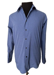 Van Heusen Anzughemd Herren Größe Small 14-14 1/2 blau kariert lange Ärmel - Bild 1 von 17