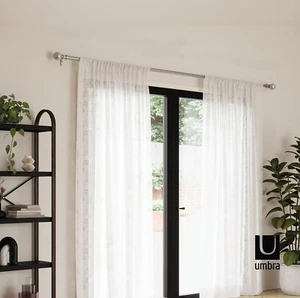 Umbra Bolas Adjustable 72" - 144" inches 1" Diameter Curtain Rod- Nickel - Picture 1 of 7