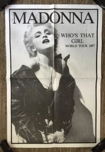 Póster vintage de Madonna Who’s That Girl Tour '87 música retro pin-up promoción de los 80 - Imagen 1 de 9