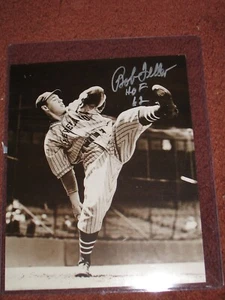 Bob Feller Signed Autographed 8x10 Baseball Photo ~Cleveland Indians Hofer! - Picture 1 of 4
