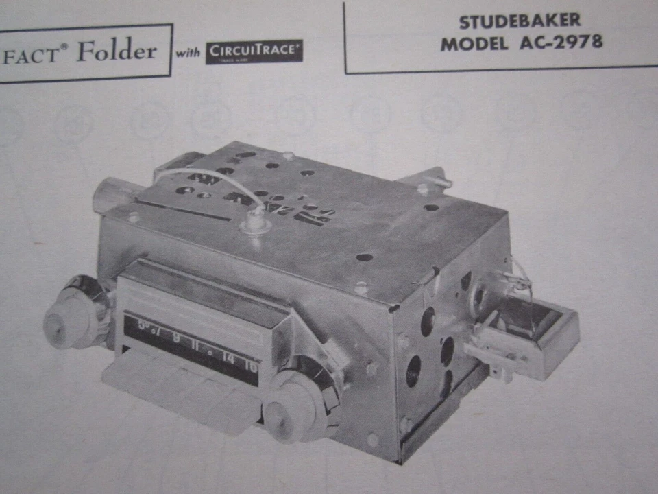 1960 STUDEBAKER AC-2978 RADIO PHOTOFACT - Image 1 of 1