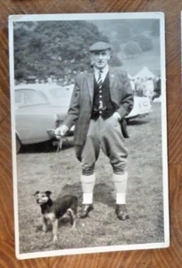 Postcard RP Rydal Show J Cross & Tim Terrier Hunting Scene - Picture 1 of 2
