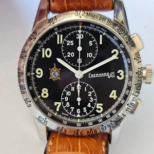 EBERHARD-TAZIO NUVOLARI-CRONO-TARTARUGA APERTA-ACCIAIO-OVERSIZE-REF.31030-BOX - Imagen 1 de 24