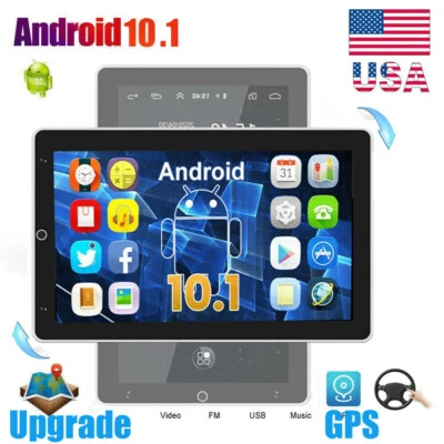 10.1" Rotatable Car Stereo Radio Android 11.1 Double 2DIN Touch Screen GPS Wifi - Image 1 of 4