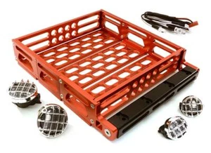 Realistic 1/10 Scale Alloy Luggage Tray 125x106x24mm with 4 LED Spot Light Set - Picture 1 of 1