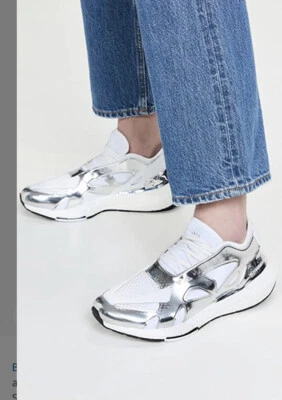 Adidas Women's by Stella McCartney UltraBoost 22 Sneakers White/Silver Sz 7.5 US - Image 1 of 4
