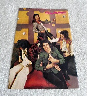 SLADE 1973 GLAM Clipping Poster Swedish Music Magazine Tiffany 1970s - Image 1 of 3