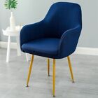Dining Chair Make Up Office Curved Back Slipcover Solid Color High Armrest