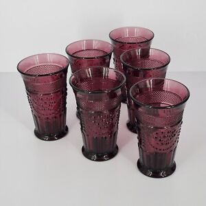 Vintage Flat 4.25" Juice Glass Chroma Amethyst by IMPERIAL GLASS-OHIO Set of 6
