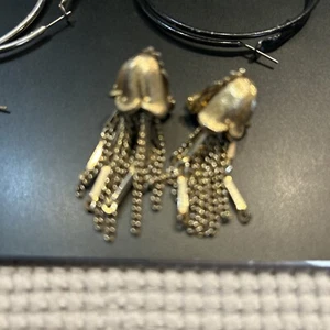 Vintage Ohrringe signiert Kramer Gold Quaste sehr selten Damenschmuck - Bild 1 von 4