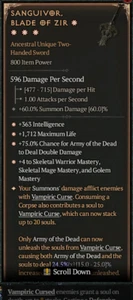 DIABLO 4🔥NUOVA STAGIONENecromance Sanguivor, Lama di Zir - Foto 1 di 2