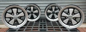 PORSCHE GENUINE FUCHS WHEELS SET OF FOUR 7J & 8J  x 15 INCH  RESTORED RSR FINISH - Picture 1 of 12