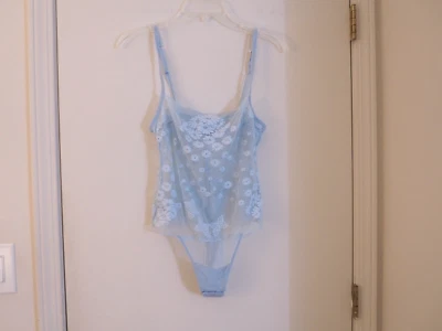 Body De Colección Años 90 OCCHI VERDI Diseñado por LA PERLA Azul Poliéster/Algodón Malla Talla 3 Foto 1 de 4