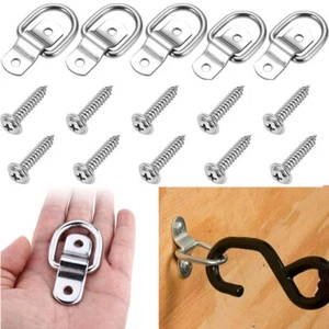 5PC Point D-Rings Hook Tie Down Ring Load Anchor Lashing Trailer Van Boat Truck - Picture 1 of 9