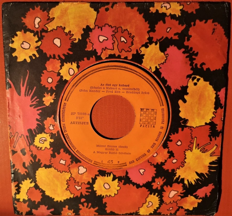 Kander/Ebb: CABARET (1974) Hungary co-version Zsuzsa Matray 45 single 7" LISTEN - Bild 1 von 1