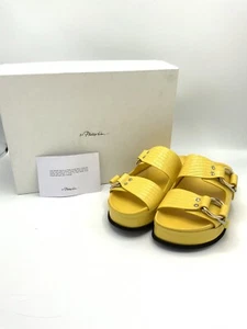 3.1 Phillip Lim Designer Alix Platform Yellow Chunky Sandals Womens Size 8.5 - Picture 1 of 7
