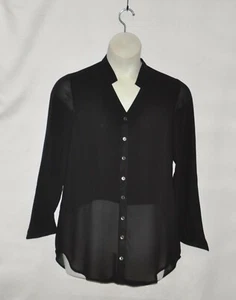 Mark of Style by Mark Zunino Bluse V-Ausschnitt Knopfleiste Gr. S schwarz - Bild 1 von 2