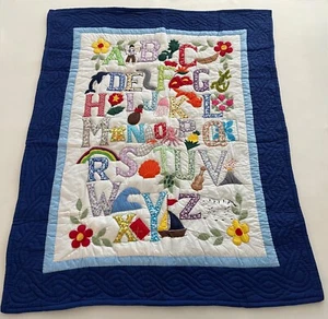 Hawaiian Style ABC quilt baby crib blanket comforter hand quilted wall hanging - Picture 1 of 1