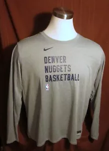 Denver Nuggets Womens Long-Sleeve T-Shirt, Nike, Grey, Size XL, New, Reg $40 - Picture 1 of 9