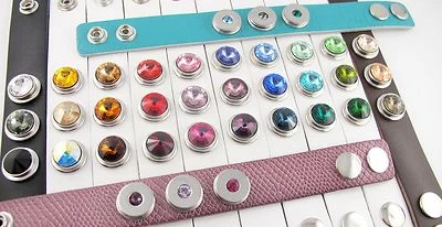 Click Snap Druckknöpfe Chunk Knopf SWAROVSKI ® Kristall 12mm und 18mm Druckknopf - Bild 1 von 4