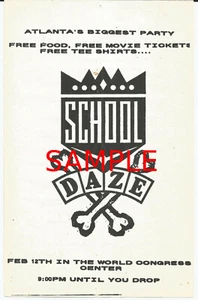 ORIGINAL VTG Hip Hop Rap Promo Flyer ATLANTA 1988 - S.L.I.C.E. - HAFEZ - B.A.M. - Picture 1 of 2