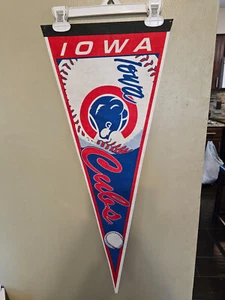 IOWA CUBS BASEBALL MINOR LEAGUE FELT PENNANT 12X30 INCH 12/28/24 - Picture 1 of 3