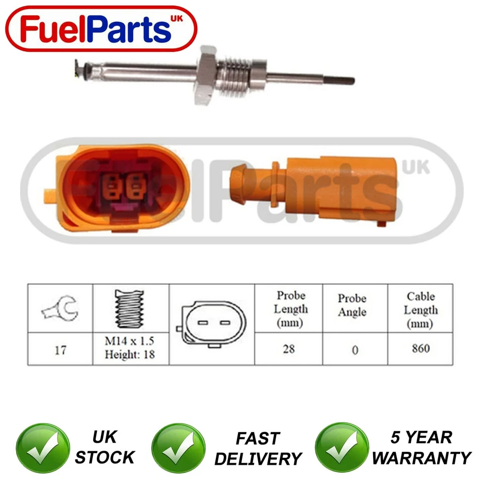 FuelParts Exhaust Gas Temperature Sensor For VW Transporter 2015- 2.0 TDi #1 - Image 1 of 1